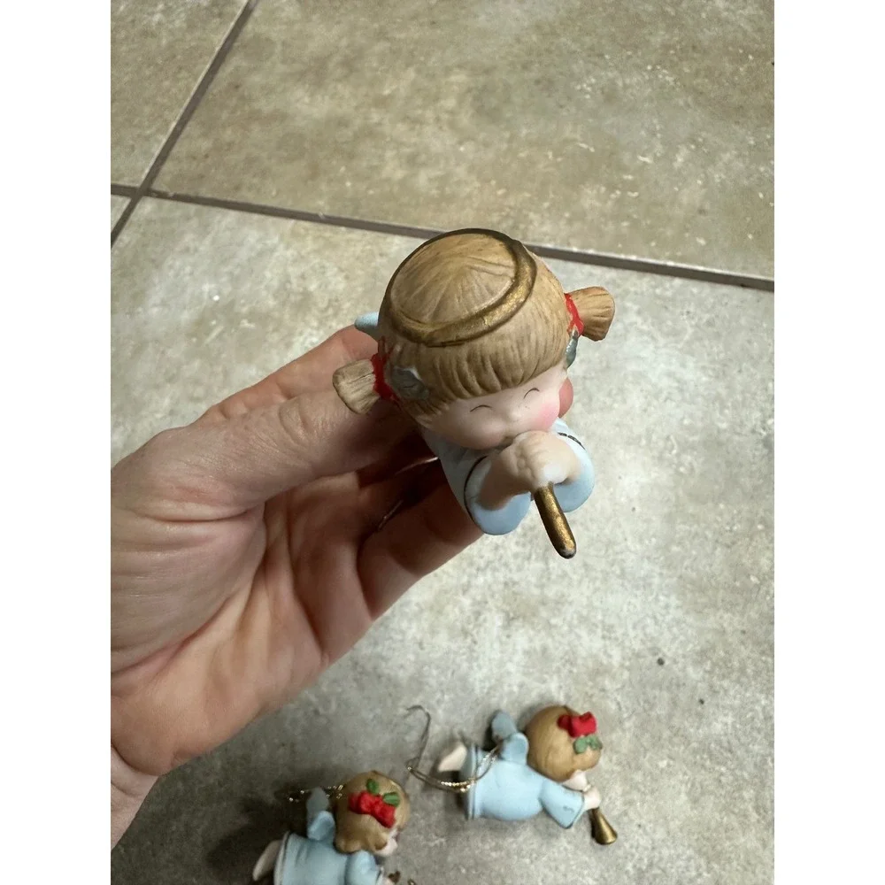 Gorham Angel Ornaments Vintage 1987 Porcelain Cherub Set 4pc